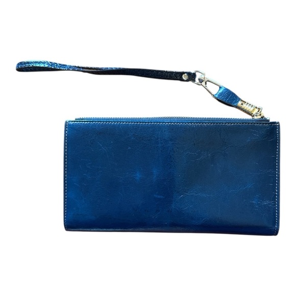 Blue Leather Wristlet - Picture 2 of 5